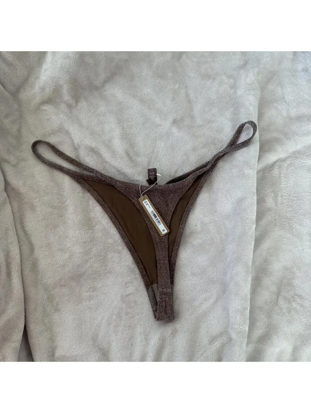 Skims glitter sparkle swim thong bikini bottom NWT